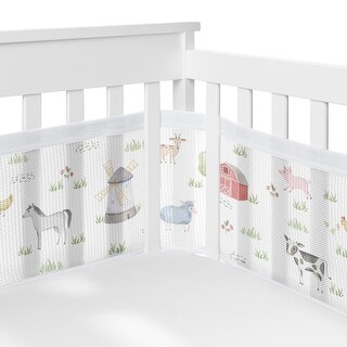 Farm Animals Boy Girl Sweet Jojo Designs BreathableBaby Breathable Mesh Crib Liner Neutral Watercolor Farmhouse Bed Bath Beyond 37623708